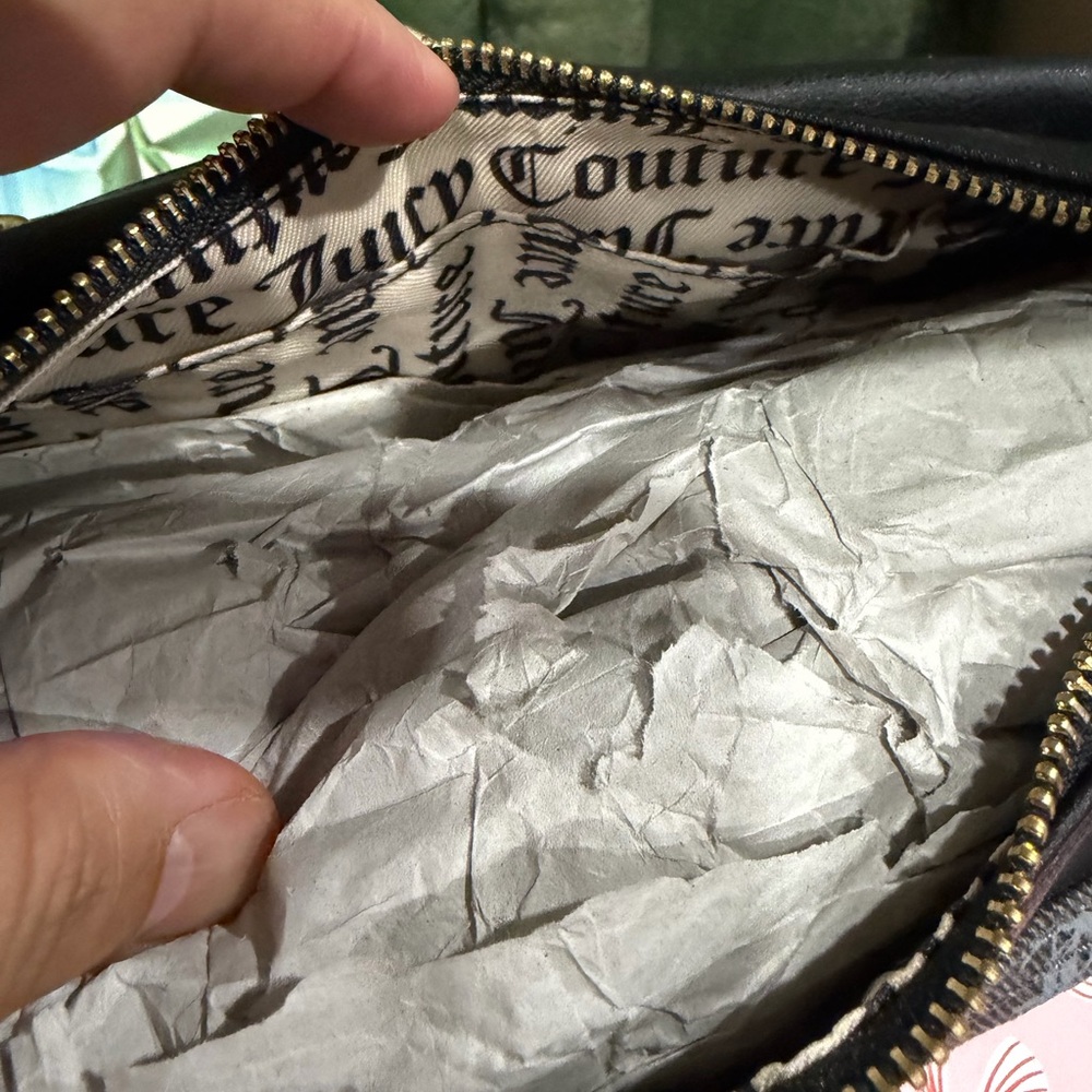Black Women's Shoulder Bag with Gold Accents - Picture 6 of 7